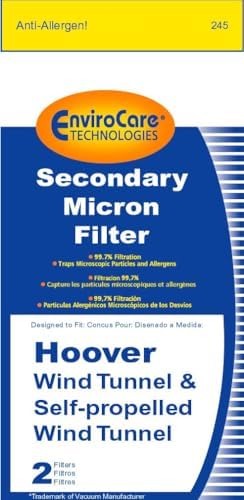 EnviroCare 245 Premium Replacement Secondary Filter for Hoover Windtunnel Vacuums, White