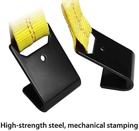 Tow Dolly Basket Straps with Flat Hooks (2 Pack) Yellow Car Wheel Straps Universal Vehicle Tow Dolly Strap System Fits 15"-19" Tires Wheels 10000