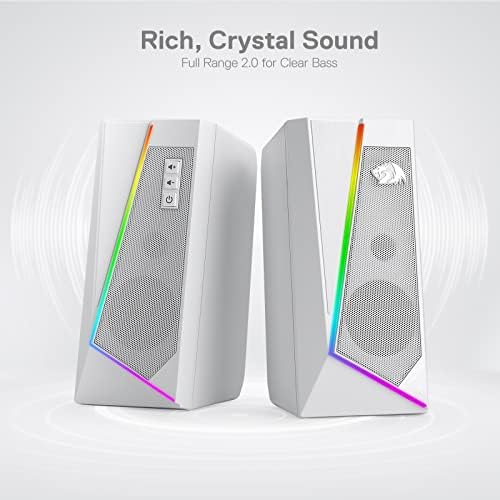 Redragon GS520 Wired 2.0 Channel Stereo Sound Desktop RGB Computer Speakers