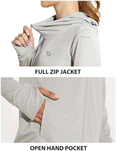 baleaf Women's Sun Protection Hoodie Jacket UPF 50+ Full Zip with Pocket