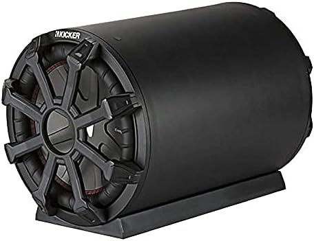 KICKER CWTB 10 Inch Ultra Deep Loaded Trunk Mounted Tube Sub Speakers, Black (Renewed)