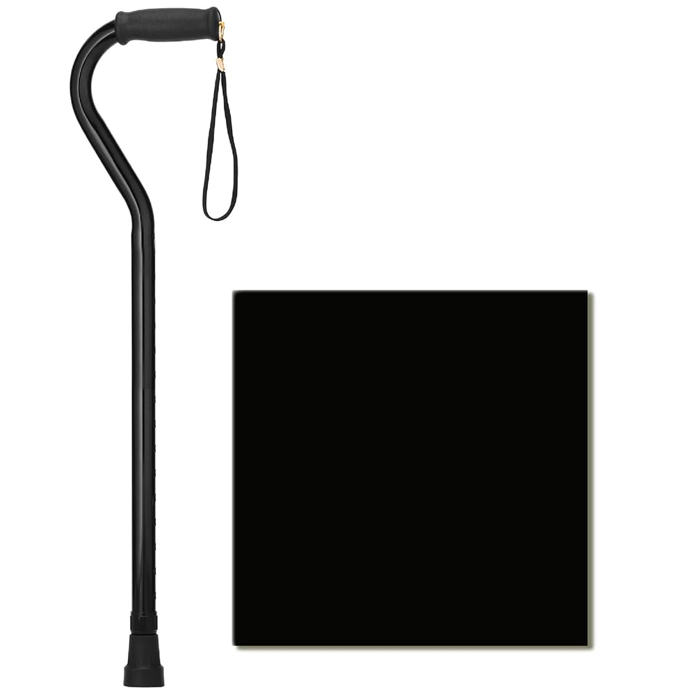 NOVA Heavy Duty Bariatric Walking Cane for Seniors, Men & Women – 500 lb Weight Capacity Offset Cane, Lightweight Adjustable Walking Stick with Soft Foam Grip, Wrist Strap & Non-Slip Tip