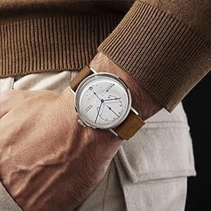 FEICE Bauhaus Mechanical Watch Men's Analog Waterproof Automatic Casual Dress Watches with Domed Mirror Leather Bands Date -FM202