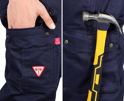 TICOMELA FR Pants for Men 7.5oz Lightweight (9 Pockets) Multi-Pocket 100% C
