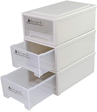 12 Quart Plastic Stacking Storage Drawer Unit Front Box, 1 Pack