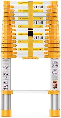 Telescoping Extension Ladder 12.5FT, Aluminum Telescopic Ladders with Carry Bag for Outdoor Indoor Use