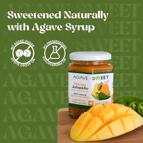 Agave Sweet Mango Fruit Spread with Agave Syrup No Sugar Fruit Spread 10 oz