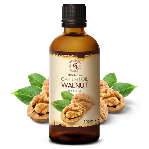 AROMATIKA Walnut Oil 1.7 Fl Oz (50ml) - Juglans Regia Seed Oil - USA - 100% Pure & Natural - Intensive for Face Care - Body - Hair - Skin - Nails - Hands - Good w/Essential Oil