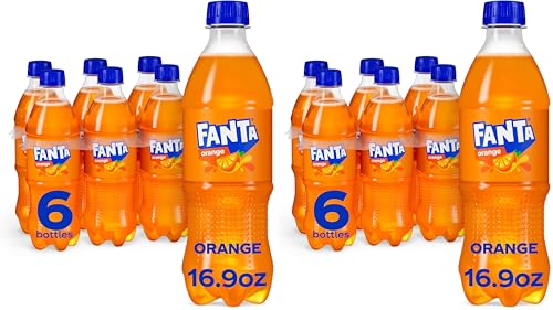 Fanta Orange Soda Soft Drink Bottles, 16.9 fl oz, 6 Pack