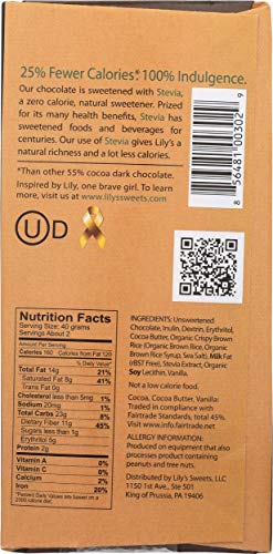 Lily's Crispy Rice Dark Chocolate (12x3 OZ)