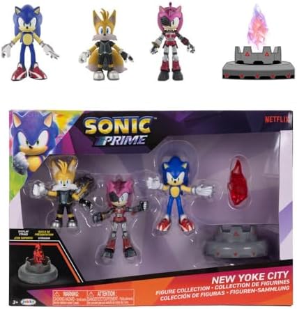 JAKKS Pacific Sonic Prime 2.5" Figure Multipack with Sonic, Tails Nine & The Prism Shard with Display Base!
