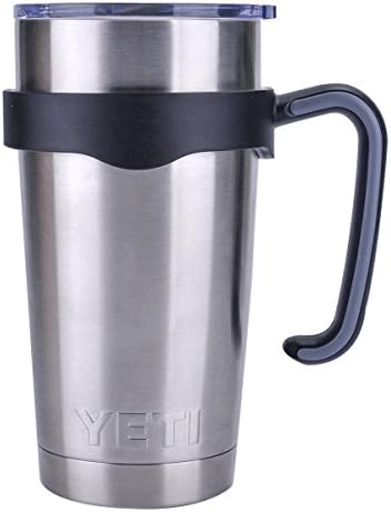 Tumbler Handle for 20 oz Yeti Rambler Cooler Cup, Rtic Mug, Sic, Ozark Trail Grip and more (20 Oz, Black)