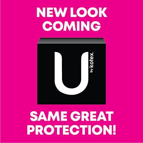 U by Kotex CleanWear Ultra Thin Feminine Pads with Wings, Regular, Fragrance-Free, 50 Count