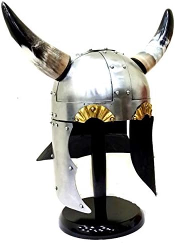 Horned Viking Helmet W/ Neck and Ear Guards - Wearable Costume Armor