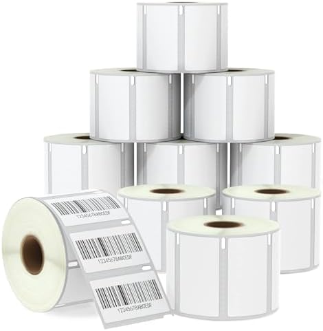 BETCKEY - Compatible DYMO 30334 (2-1/4" x 1-1/4") Multipurpose Barcode Labels, Perforated, Compatible with DYMO Labelwriter 450, 4XL, NOT FIT 550 & 5XL [10 Rolls/10000 Labels]