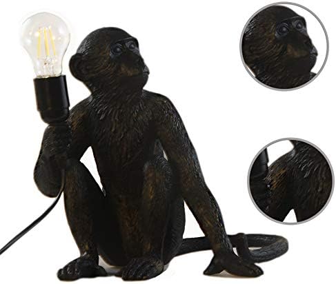 Golden Monkey Table Lamp, LongTN LED Resin Sitting Monkey Lighting