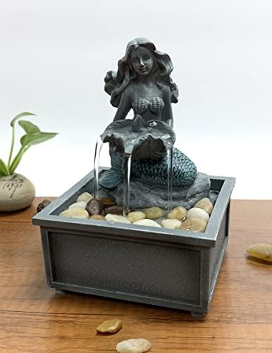 Nature's Mark 7" High Mermaid Table-top Fountain with Adapter