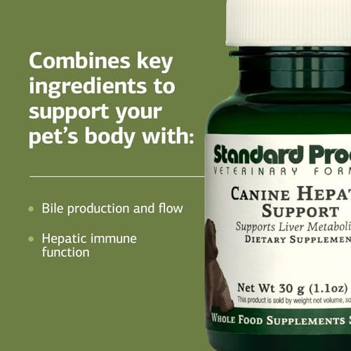 Standard Process Canine Hepatic Support - Dog Supplement to Aid Liver Health - Hepatic Immune Function & Liver Metabolism Support Supplement - Powder Supplement for Dogs - 110 g