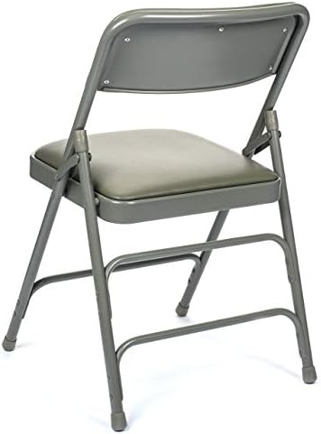 Vinyl Folding Card Table and Chair Set (5pc) - Comfortable Padded Upholstery for Easy Cleaning - Fold Away Design, Quick Storage and Portability, Premium Quality (Grey)