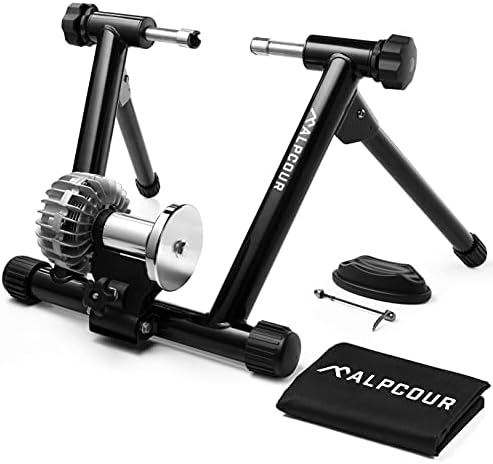 Fluid Bike Trainer Stand for Indoor Riding – Portable Foldable Stainless Steel Trainer, Noise Reduction, Progressive Resistance