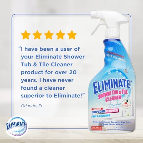 Clean-X Eliminate Shower Tub & Tile Cleaner- 32 fl oz. - Shower Cleaner. Powerful Cleaner removes soap scum and hard water minerals by UNELKO