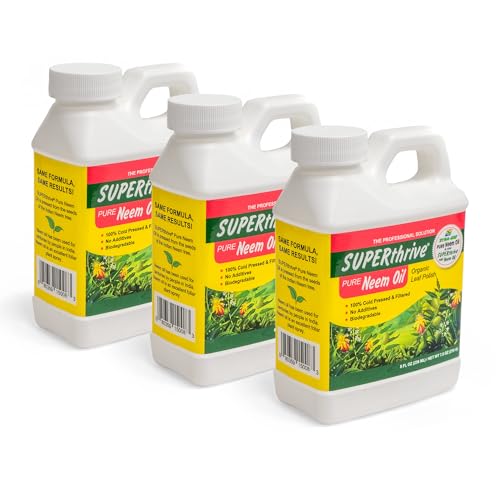 SUPERthrive Organic Pure Neem Oil, Cold-Pressed, Concentrate, 8 oz | 100% cold pressed & filtered. No additives, biodegradable. For leaf polish and plant care.