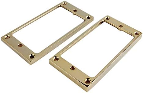 Guyker Flat Metal Humbucker Pickup Mounting Ring Set - Bridge Neck Pickups Cover Frame Replacement Part for Electric Guitar or Precision Bass(2PCS