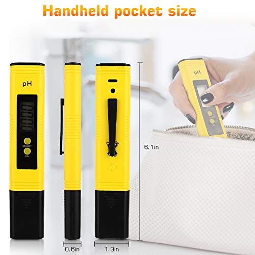 Digital pH Meter Tester Pen for Water, Pre-Calibrated, High Accuracy ±0.01, 0–14 pH Range, Pocket Size for Drinking Water, Pool