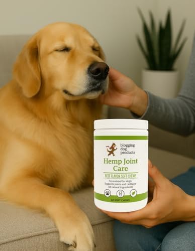 Dog Joint Supplement – Glucosamine, Hemp, MSM & Turmeric for Dogs – Hip & Joint Relief Soft Chews, 60-Count by Blogging Dog Products