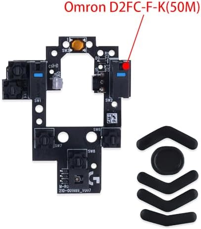 HUYUN Mouse Switch Button Micro Switch Board with Mice Feet Sticker Replacement for Logit G604 Wireless Gaming Mouse (D2FC-F-7N 20M)