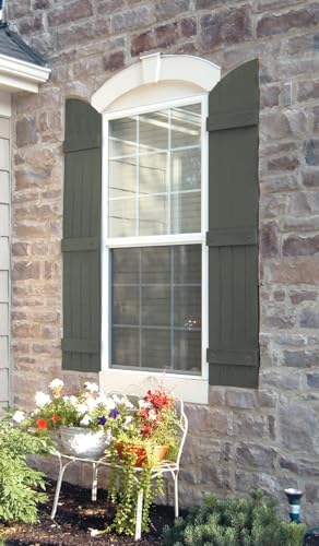 Mid America Board and Batten 14" 4 Board Joined Vinyl Standard Shutter (1 Pair) - 14 x 35 002 Black