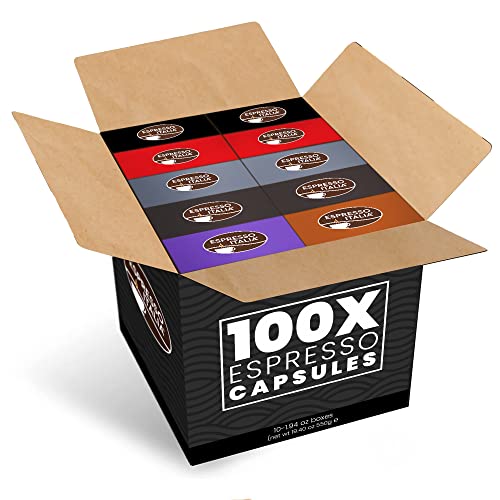 Espresso Italia 100 Variety Pack Pods compatible with Nespresso Original Line Machines
