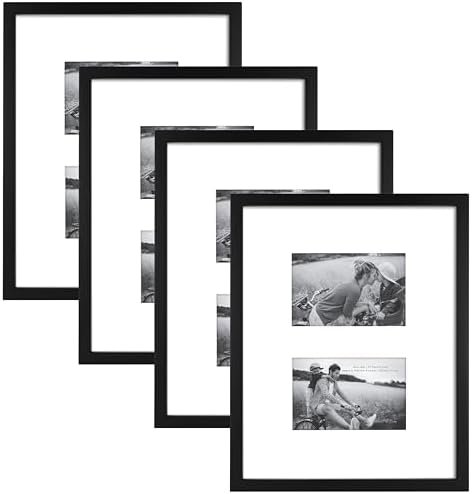MCS East Village Picture Frame, 18x18 Matted to 12x12, Black, 2-Pack