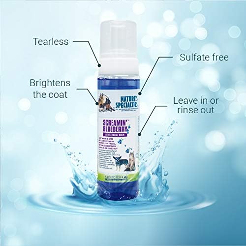 Nature's Specialties Screamin' Blueberry Dog Gentle Facial Wash for Pets, Natural Choice of Professional Groomers, Optical Brightener, Made in USA