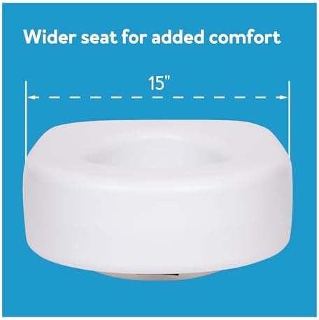Carex Toilet Seat Riser, Adds 5 Inches of Height, Elevated and Raised Toilet Seat with 300 lbs Capacity, Standard Riser for Elderly and Handicap