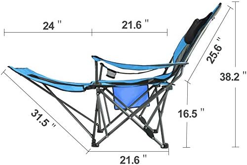 OUTDOOR LIVING SUNTIME Camping Folding Portable Mesh Chair with Removabel Footrest…