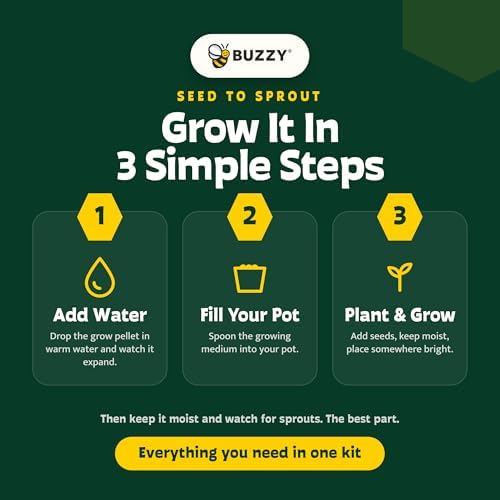 Buzzy Seeds Save the Bees Grow Kit 12-Pack - Eco-Friendly Pots - Complete Indoor/Outdoor Gardening Kit with Seeds