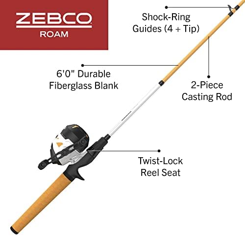 Zebco Roam Spincast Reel and Fishing Rod Combo