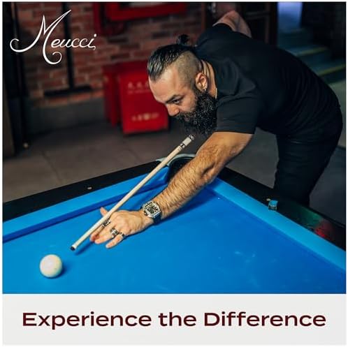 Meucci Pool Cue - All Natural Wood with Rainbow Stain - Pool Stick with Maple Forearm, Solid Wood Handle