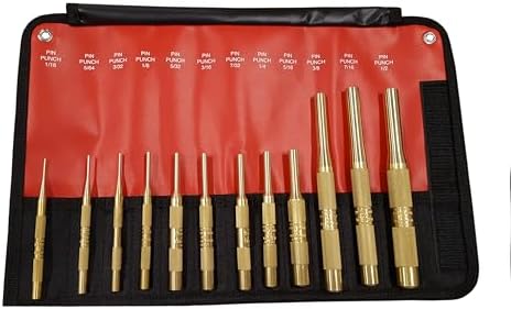 Mayhew Tools 67008 Brass Pin Punch, 12-Piece Set