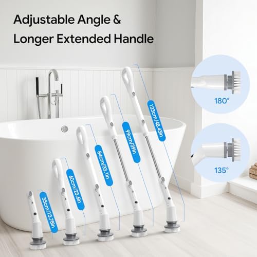 Sorpci Electric Spin Scrubber, 2026 New Cordless Cleaning Brush, Shower Cleaning Brush with 7 Replaceable Brush Heads