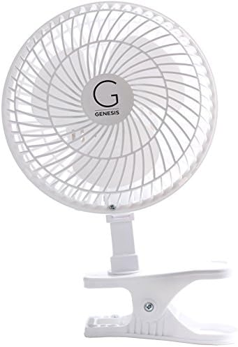 Genesis 6-Inch Clip Convertible Table-Top & Clip Fan Two Quiet Speeds - Ideal For The Home, Office, Dorm, More Off White