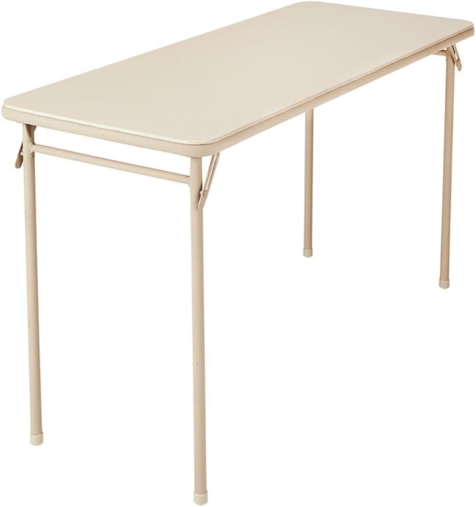 COSCO 20" x 48" Vinyl Top Folding Table, Black