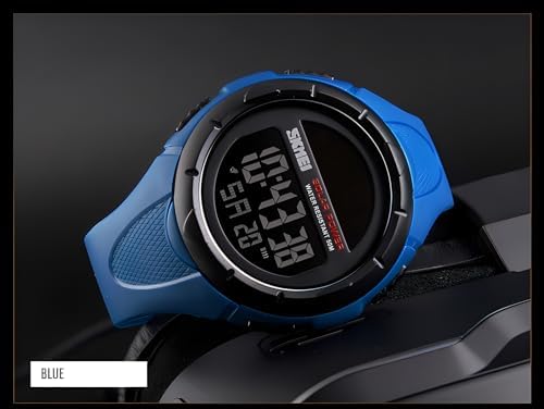 Gosasa Men's Outdoor Sports Multifunction Solar Power LED Digital Watches 50M Water Resistant (Black)
