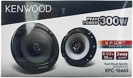 Kenwood KFC-1666S 300 Watts 6.5" 2-Way Car Coaxial Speakers with Sound Field Enhancer - Pair