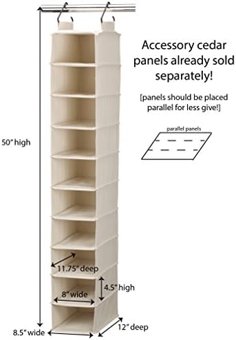 Household Essentials Canvas Sweater Storage Bags, 2-Pack, Breathable Cotton, Under-Bed Zippered Storage with Clear Top Window, Stackable, Cedar Insert Compatible (Not Included), Natural