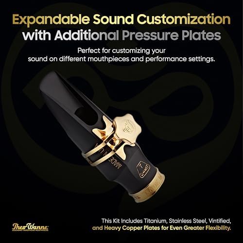 Theo Wanne Enlightened Saxophone Ligature with Premium Gold Finish for Soprano, Alto