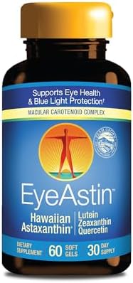 Nutrex Hawaii EyeAstin, Hawaiian Astaxanthin, Lutein & Zeaxanthin, 60 Count | Blue Light and Digital Fatigue Eye Support, Doctor Formulated