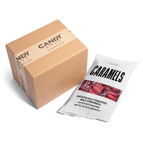 Candy Envy - Individually Wrapped Caramels - Red Wrapper - 2 Pound Bulk Red Candy