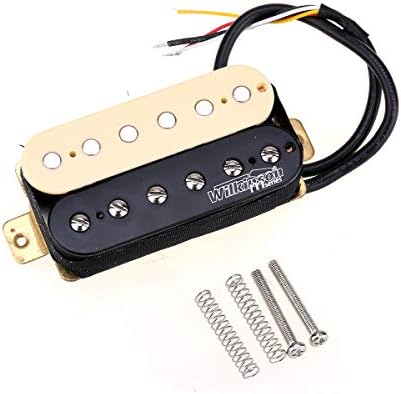 Wilkinson Vintage Tone Alnico 5 Overwound Open Style Humbucker Pickups Set for Electric Guitar, Zebra